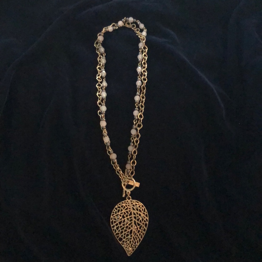Cookie Lee Convertible Leaf Necklace